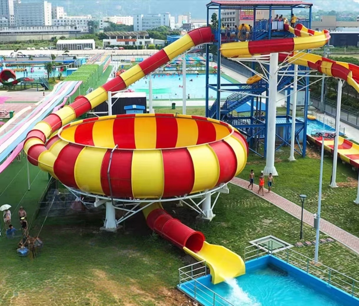 Maintenance and upkeep of water park facilities during the o