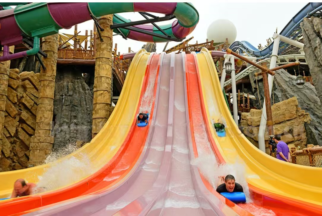 Rainbow racing slide mat