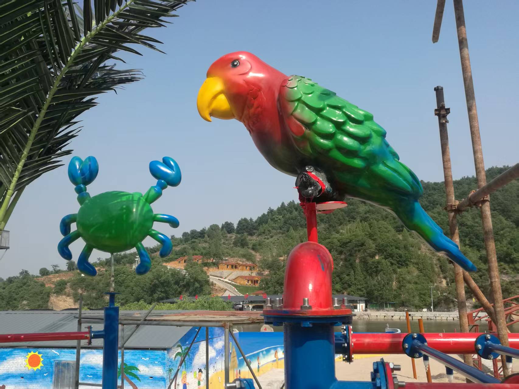 A seahorse bird playing in the water sketch