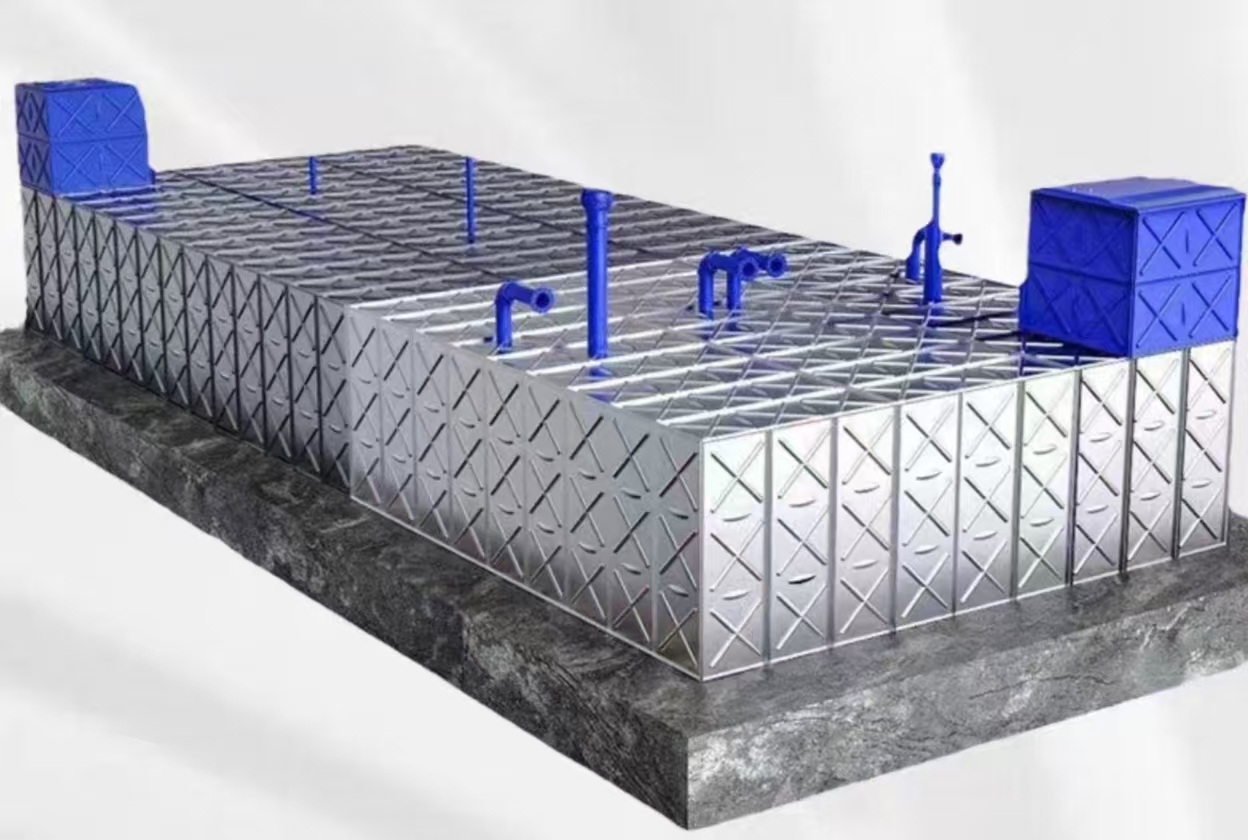 Fire pump integrated water supply tank