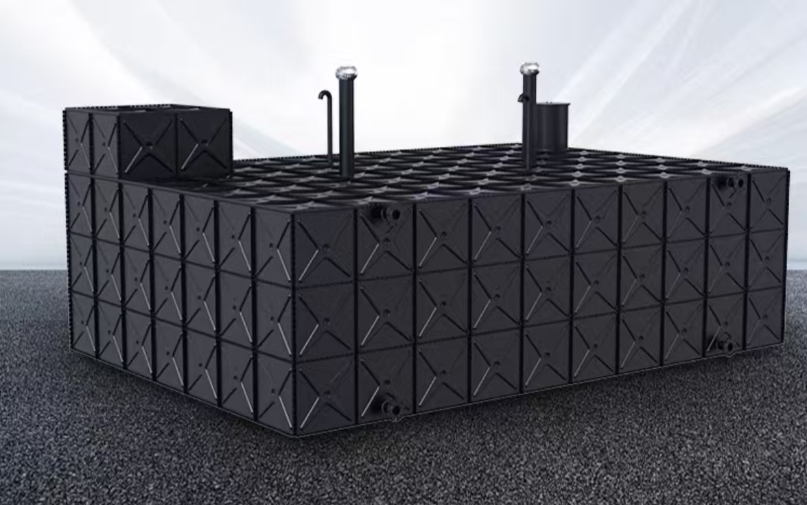 The underground water tank and pump are integrated