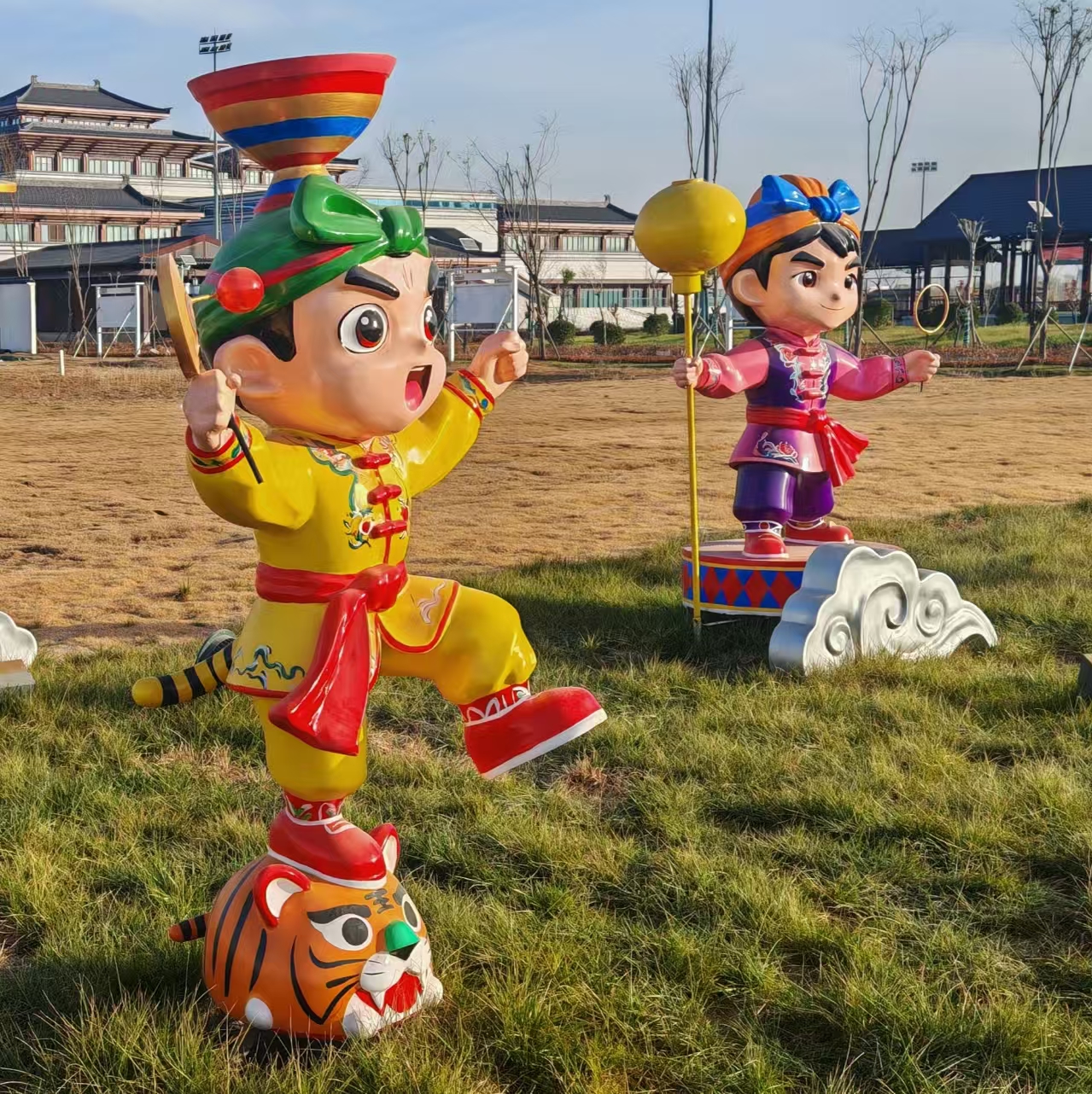 Large-scale cartoon fiberglass sculpture