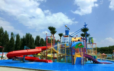 Interactive water village slide