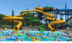 Spiral slide in the water park